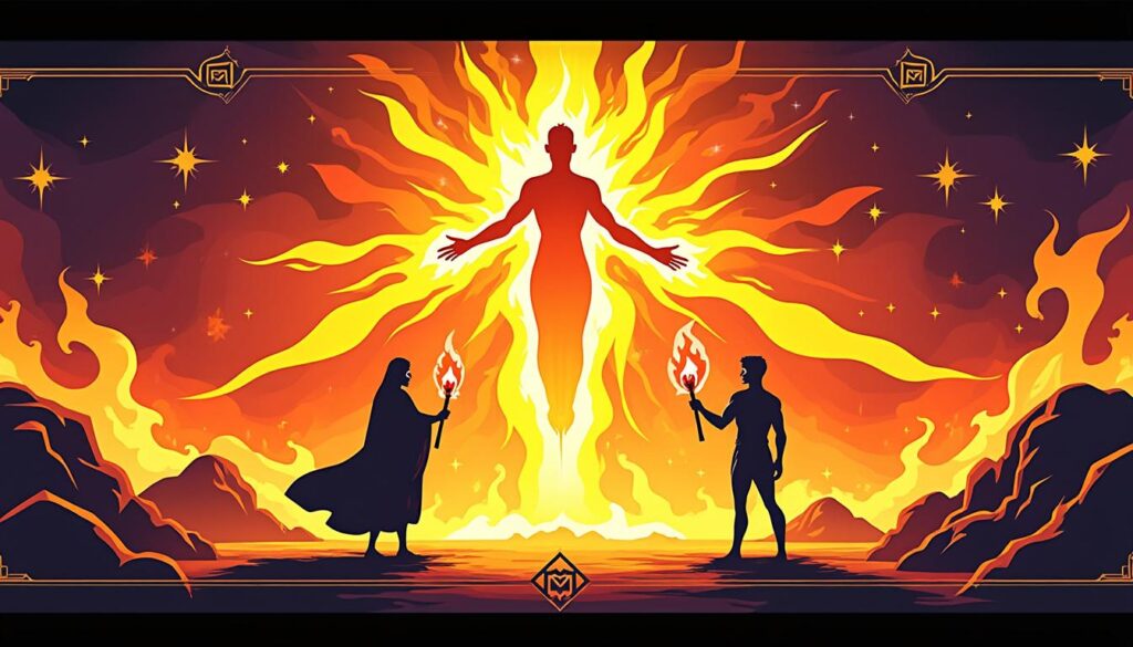 découvrez le rôle du feu dans les mythes, symbole sacré et source de vie, lumière divine et flamme humaine.