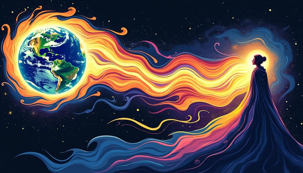 découvrez le grand esprit créateur, une exploration captivante de l'origine du monde née d’un souffle sacré, mêlant mythes et spiritualité.