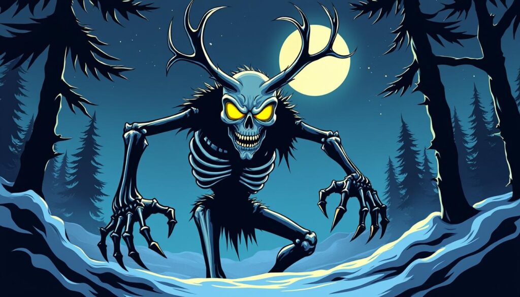 découvrez l'effroyable légende du wendigo, esprit cannibale du nord, symbolisant la faim insatiable, la peur intense et la punition implacable dans les traditions amérindiennes.