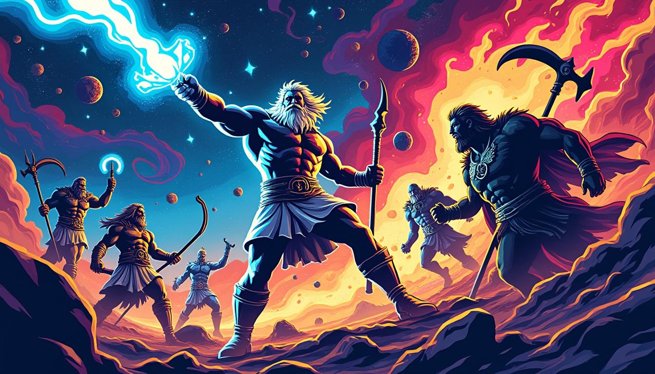 découvrez la première guerre du cosmos opposant les titans aux dieux, une bataille mythique aux enjeux divins et aux destins légendaires.