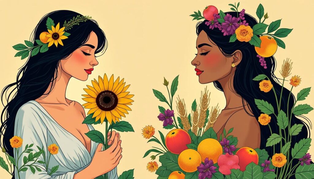 découvrez le lien sacré entre maternité et abondance à travers les déesses de la terre, symboles de fertilité et de prospérité dans diverses cultures.