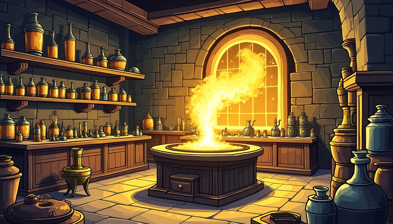 explorez la transformation spirituelle évoquée dans les mythes, où le 'plomb' devient 'or' symbolisant l'évolution intérieure et la quête de sagesse.