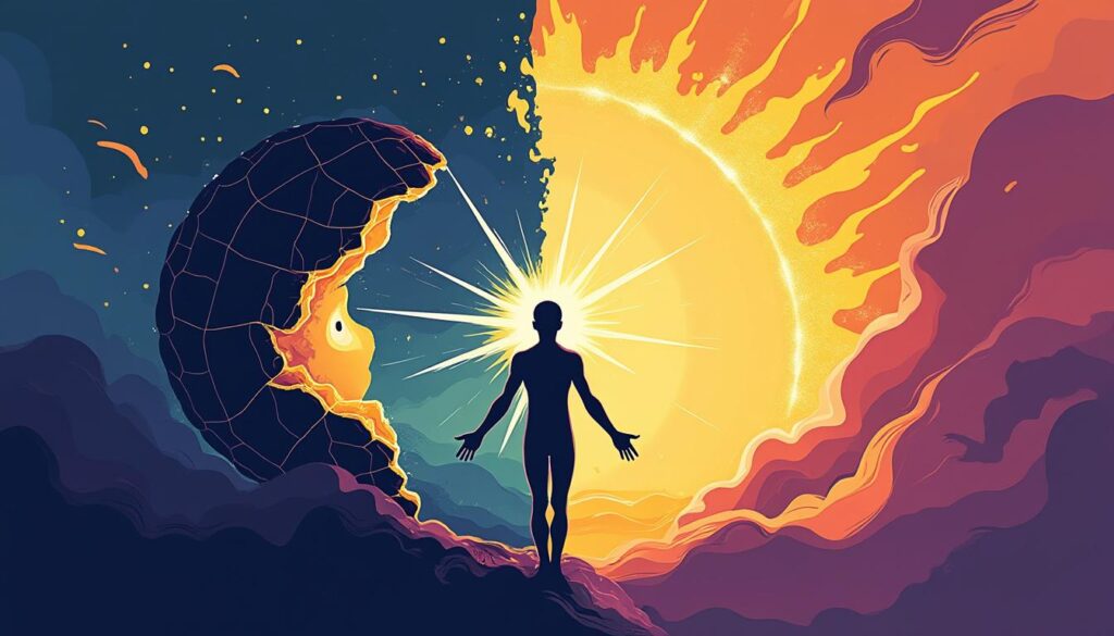 découvrez les mythes de la renaissance et explorez le concept profond de mourir à soi-même pour renaître à la lumière, un voyage spirituel vers la transformation et l'éveil.