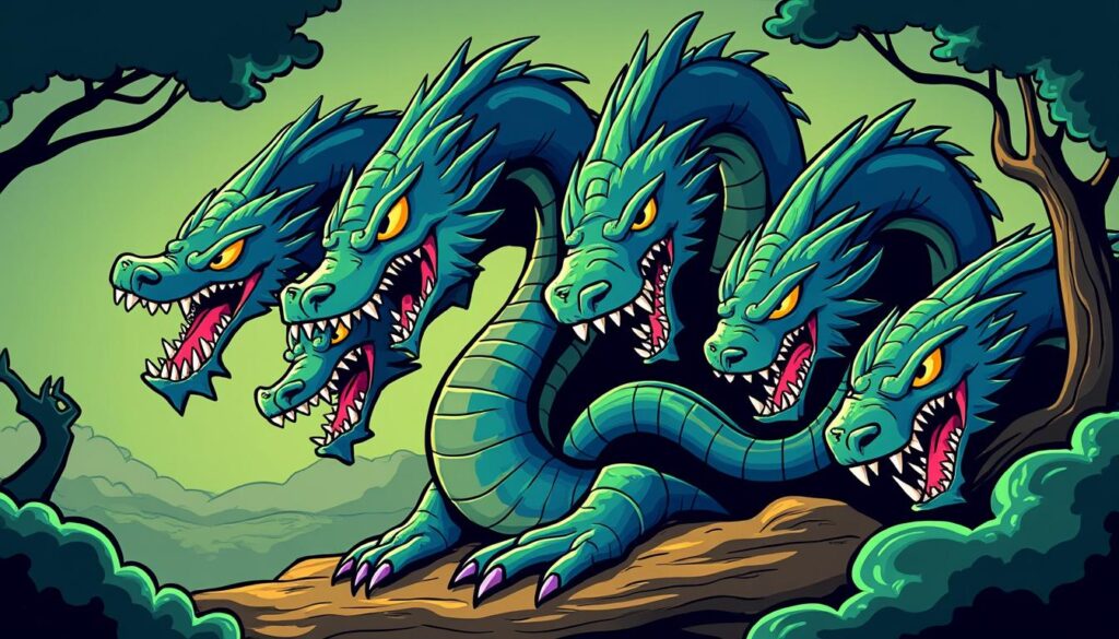 découvrez l'hydre de lerne, le monstre mythologique aux têtes immortelles, terrifiant et fascinant, symbole de défi et de ruse dans la mythologie grecque.